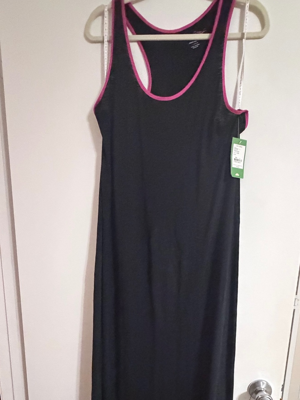 Lilly Pulitzer Black Treena Maxi Tank Dress with Pink Trim